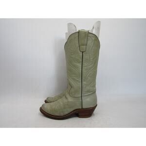 Stewart Boots Co 1977 Mens Size 4.5 D Beige Leather Cowboy Handmade Boots